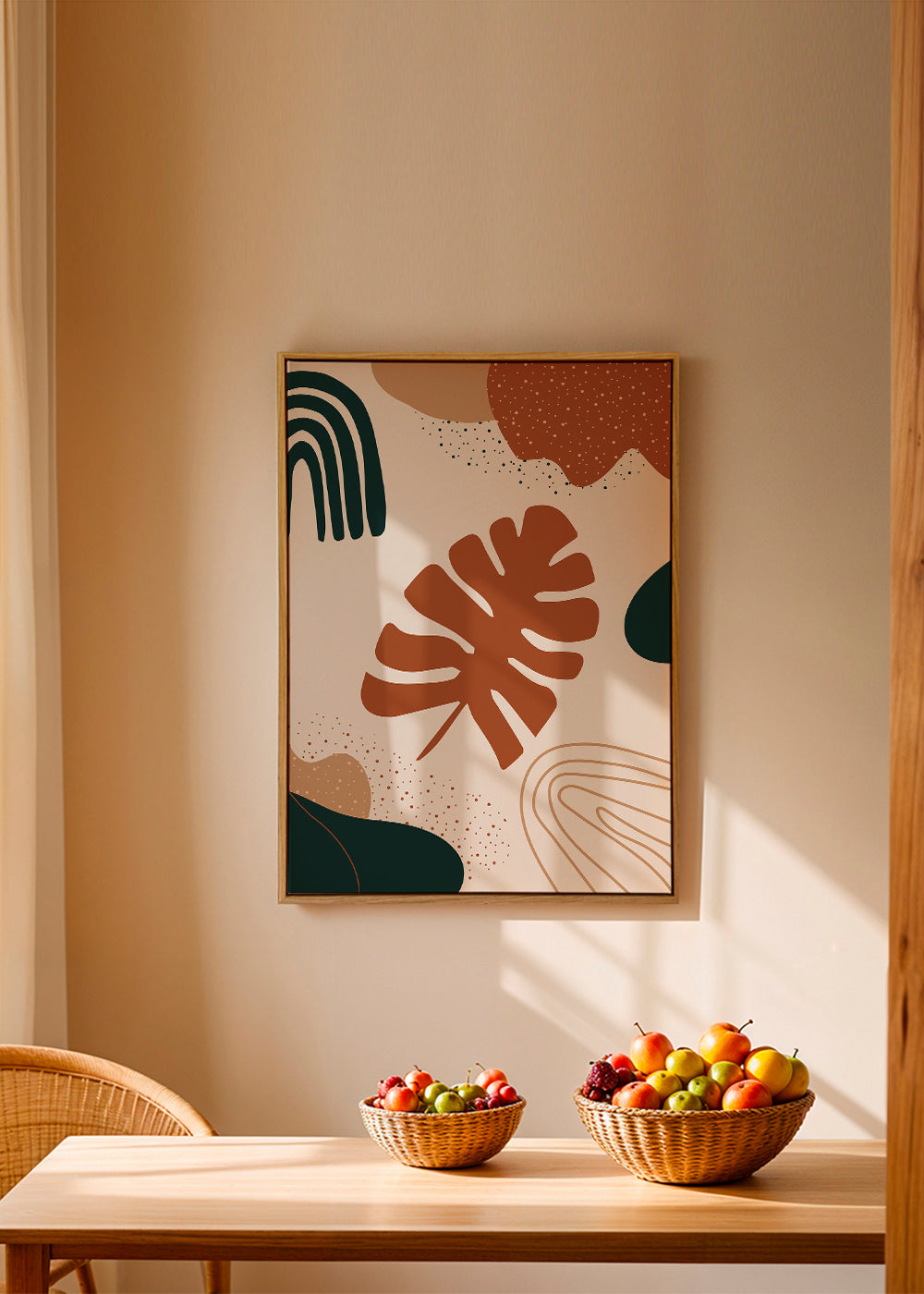 Botanisk print terracotta blad