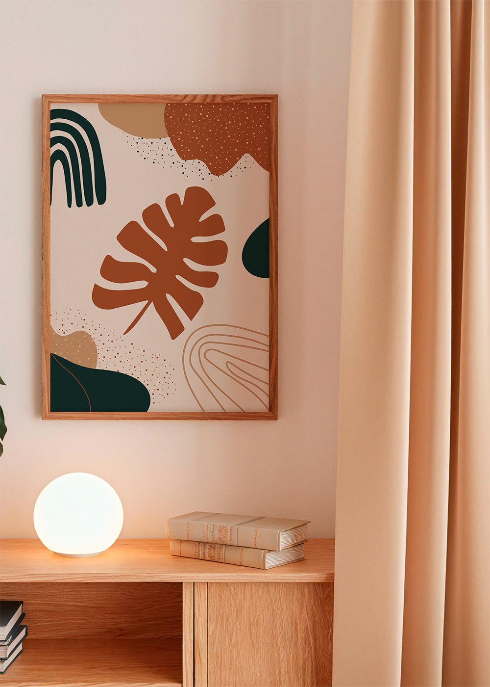 Botanisk print terracotta blad