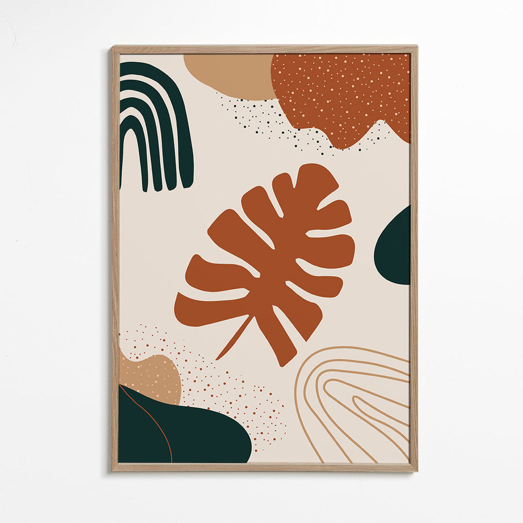 Botanisk print terracotta blad