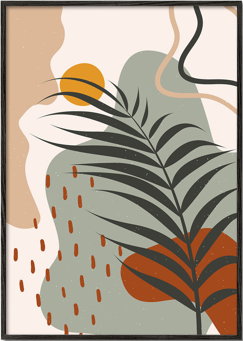 Botanisk poster med tropiskt blad minimal