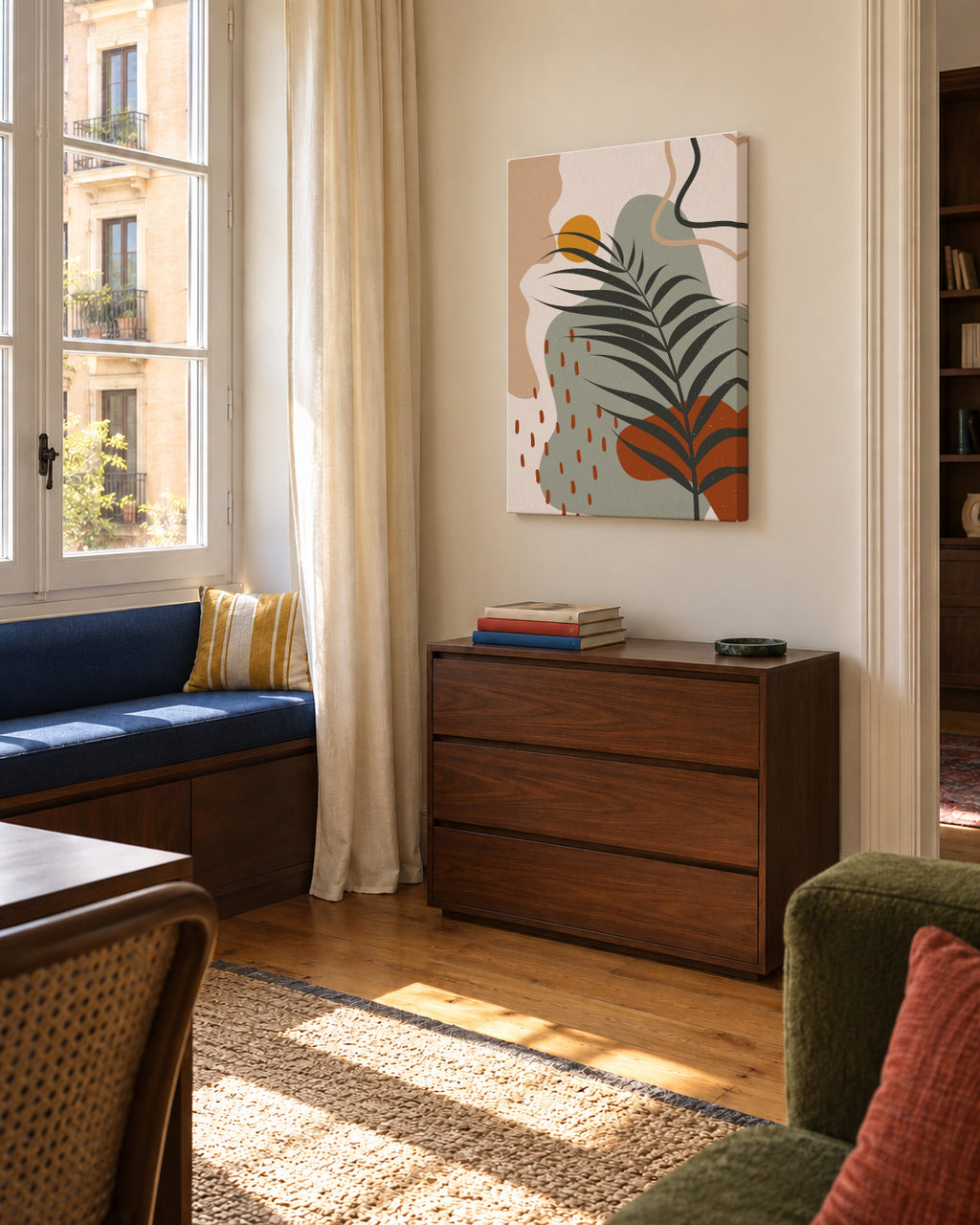 Abstract Botany - Unframed canvas in an interior