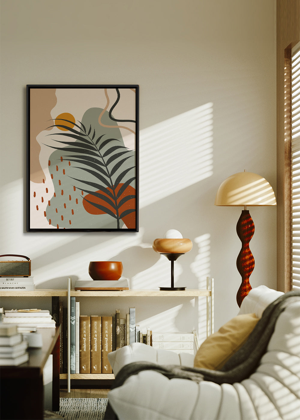 Botanisk poster med tropiskt blad minimal