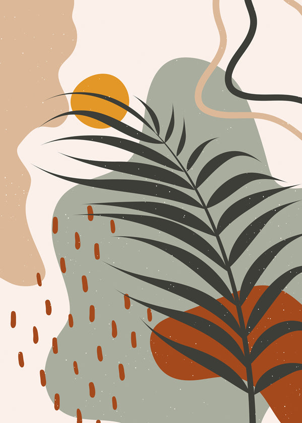 Botanisk poster med tropiskt blad minimal
