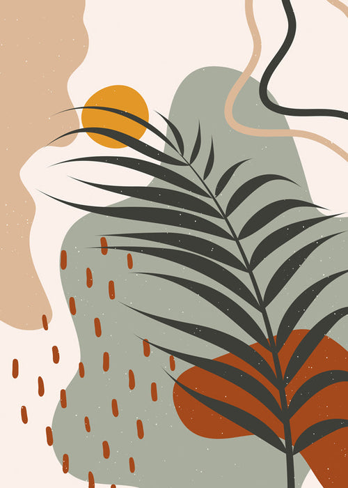 Botanisk poster med tropiskt blad minimal