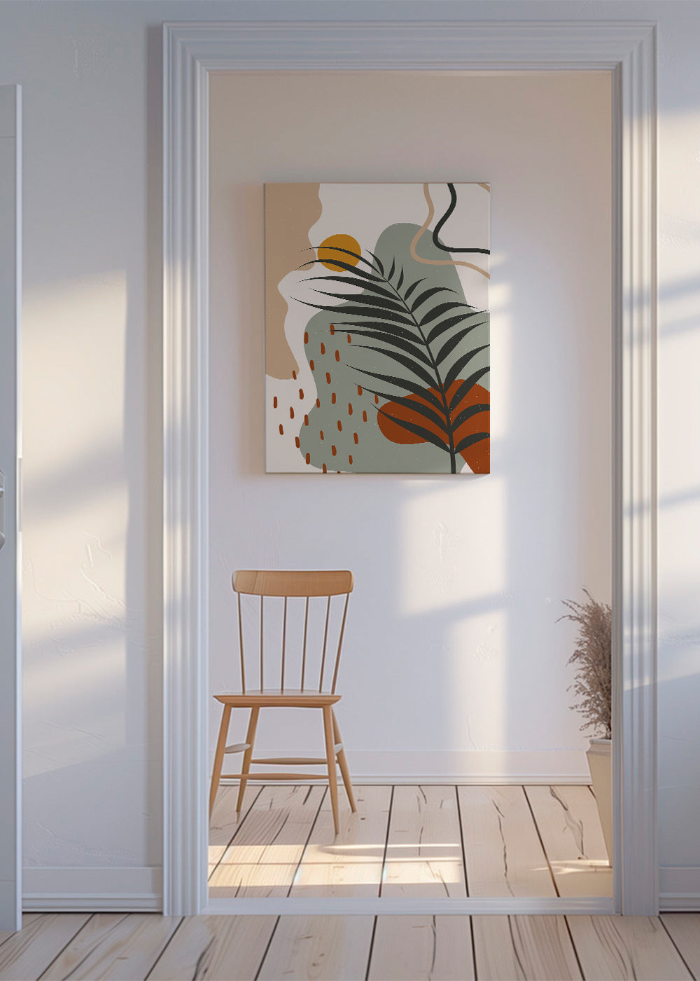 Botanisk poster med tropiskt blad minimal