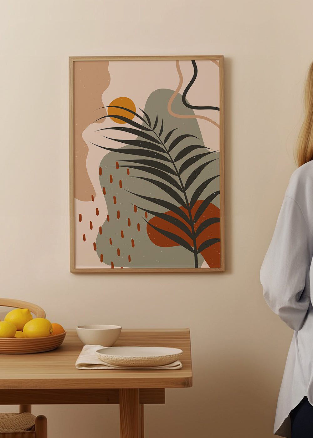Botanisk poster med tropiskt blad minimal