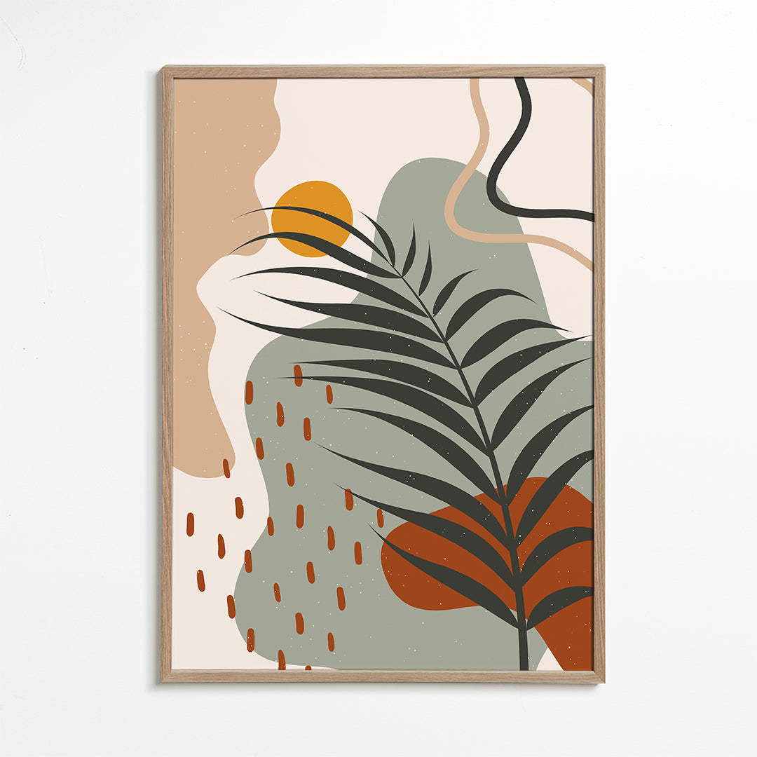 Botanisk poster med tropiskt blad minimal
