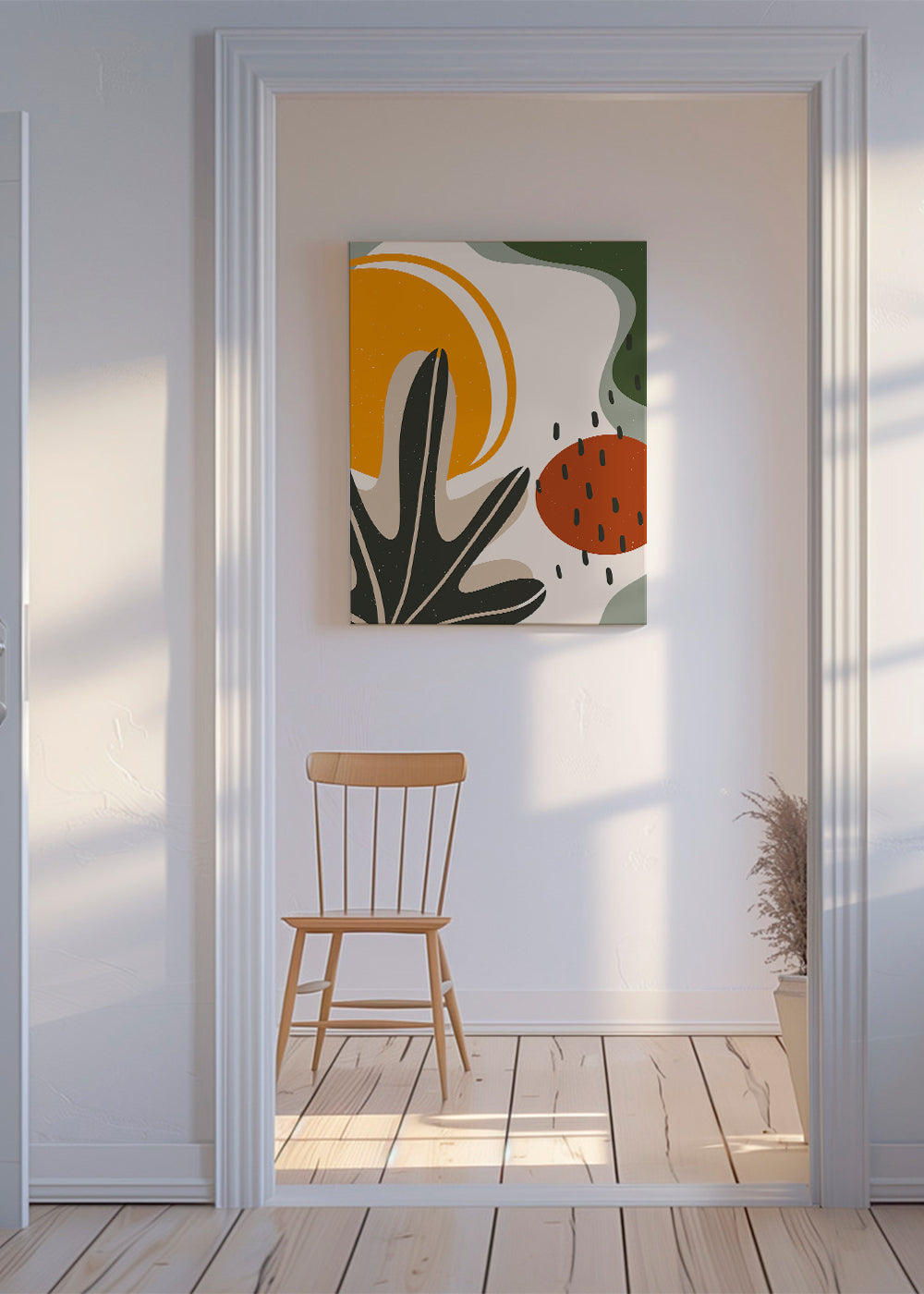 Botanisk print med organiska senap- och terrakottaformer
