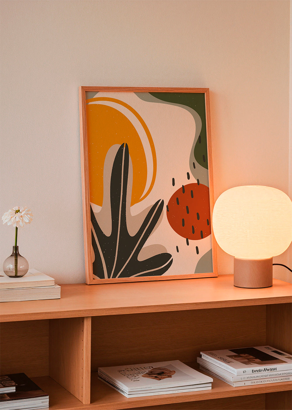 Botanisk print med organiska senap- och terrakottaformer