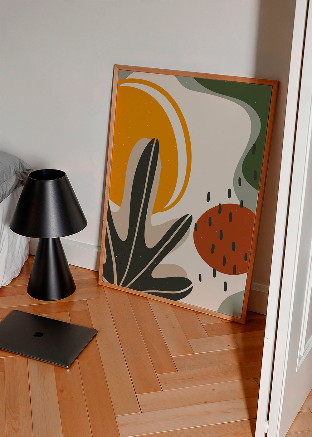 Botanisk print med organiska senap- och terrakottaformer