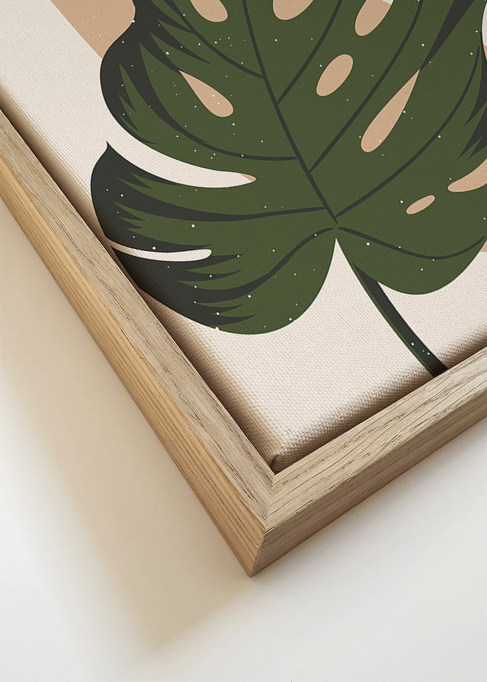 Botanisk poster med stiliserat monstera-blad