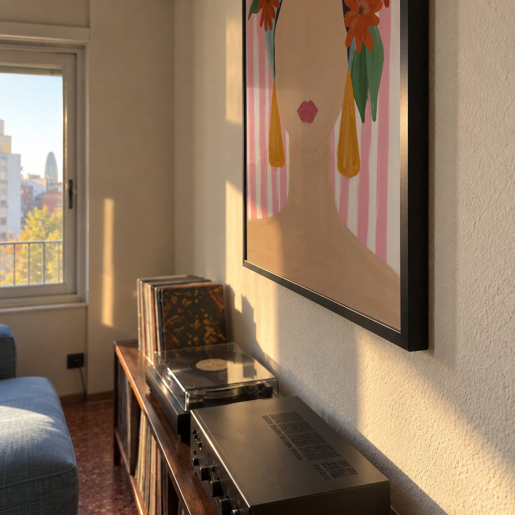 Frida Vibes Woman Portrait - Framed poster detail