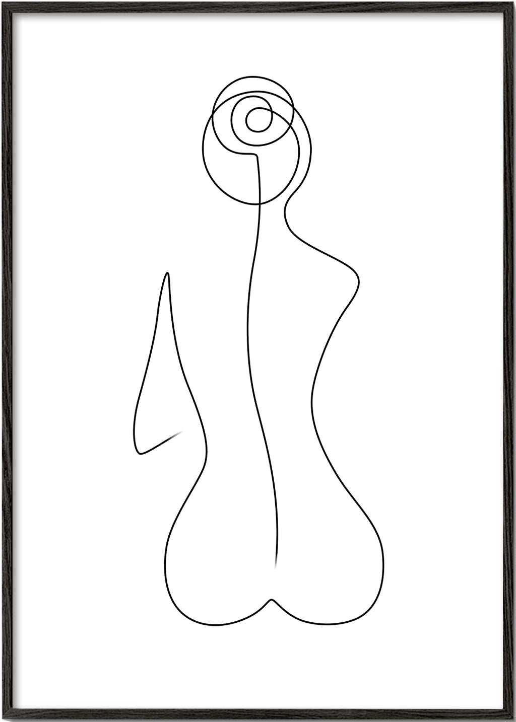Kvinnlig linjeillustration i obruten linje