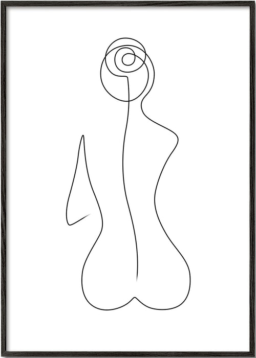 Kvinnlig linjeillustration i obruten linje
