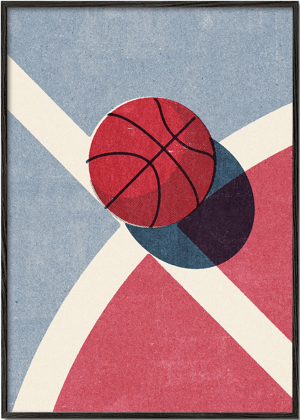 Sportkonst basketboll på geometrisk plan