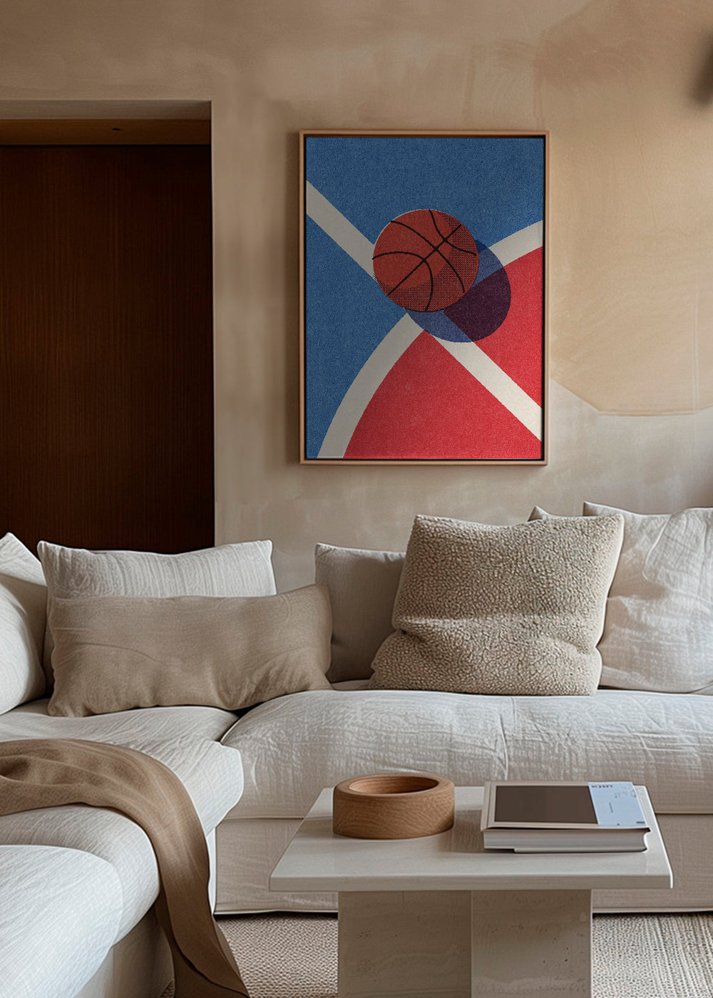 Sportkonst basketboll på geometrisk plan