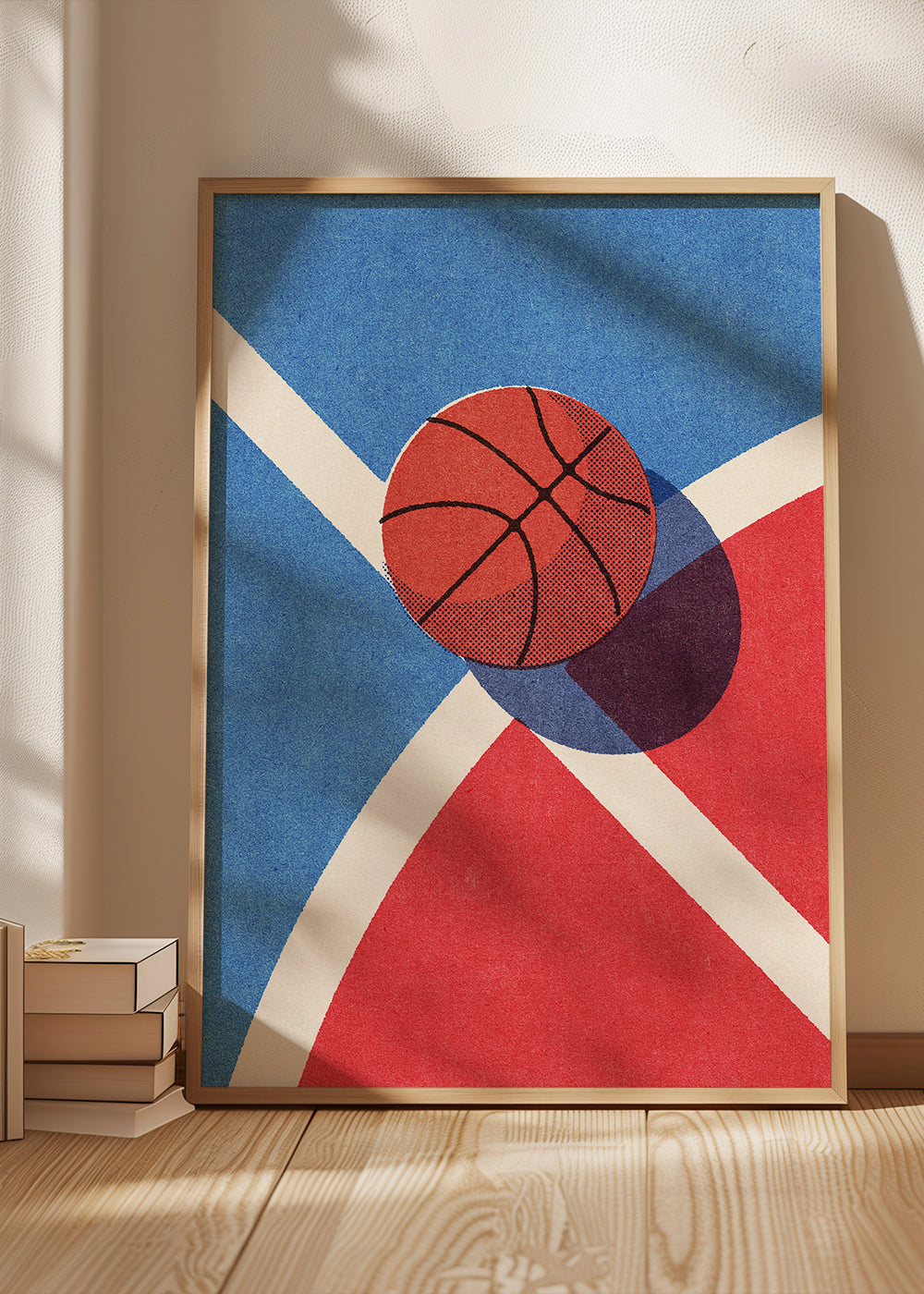Sportkonst basketboll på geometrisk plan