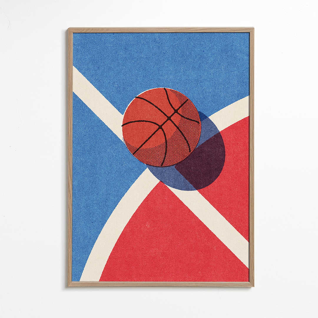 Sportkonst basketboll på geometrisk plan