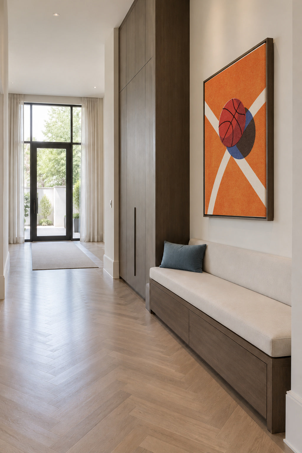 BALLS / Basketball (Indoor) - Framed canvas in an interior