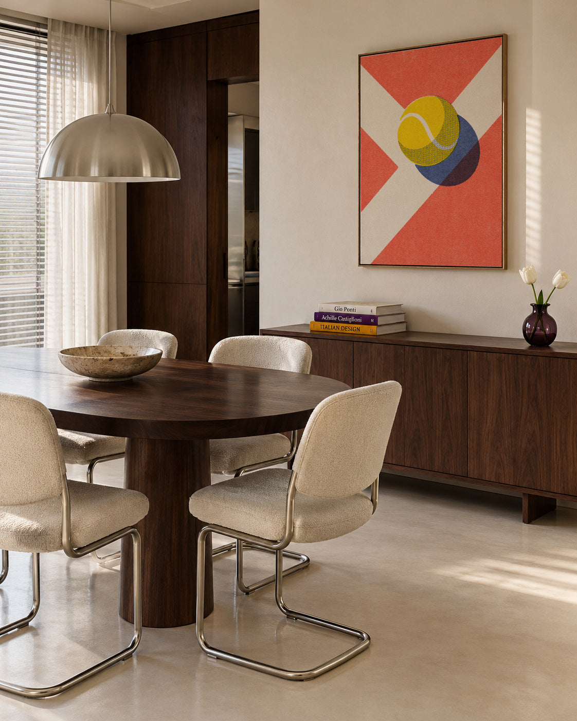 BALLS / Tennis (Clay Court) - Framed canvas in an interior