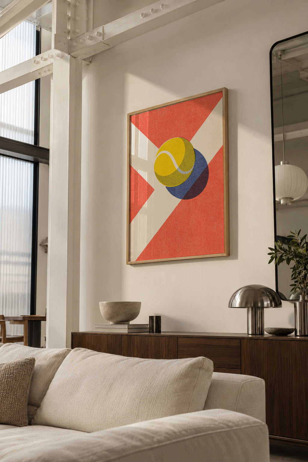 BALLS / Tennis (Clay Court) - Framed poster in an interior