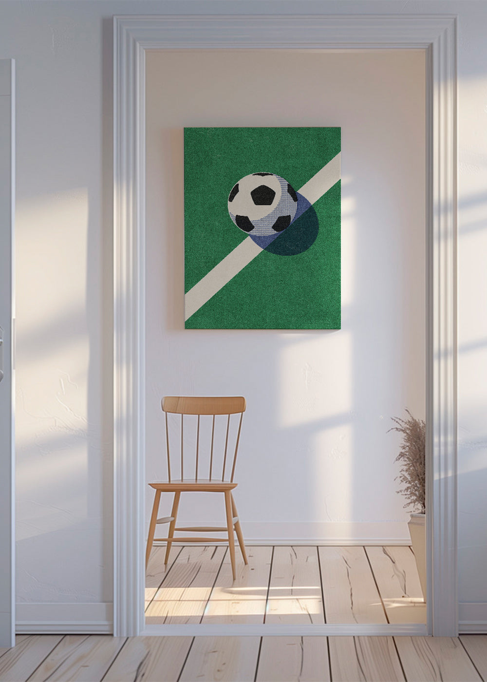 Sportkonst: fotboll på linjen