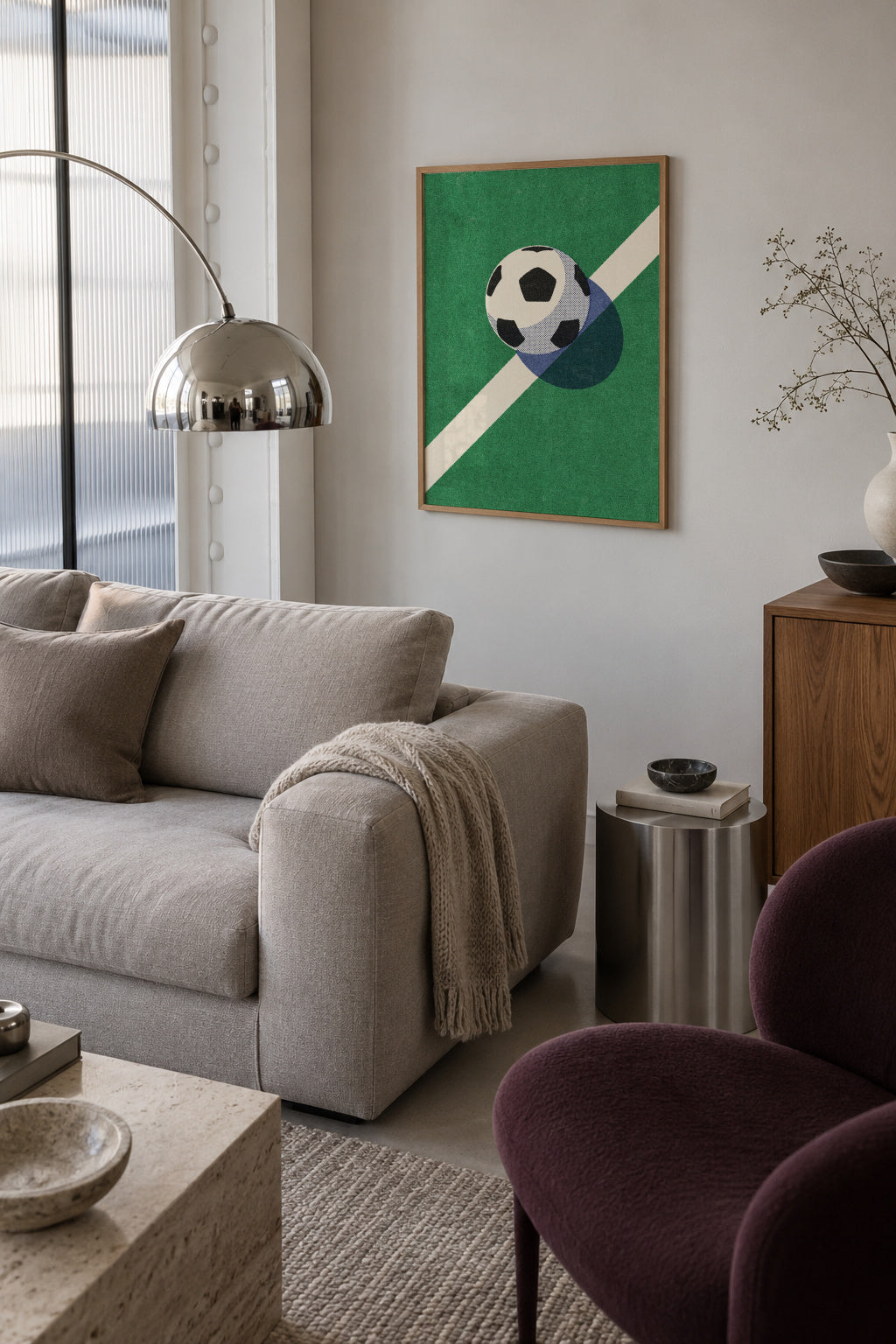 BALLS / Football - Framed poster in an interior