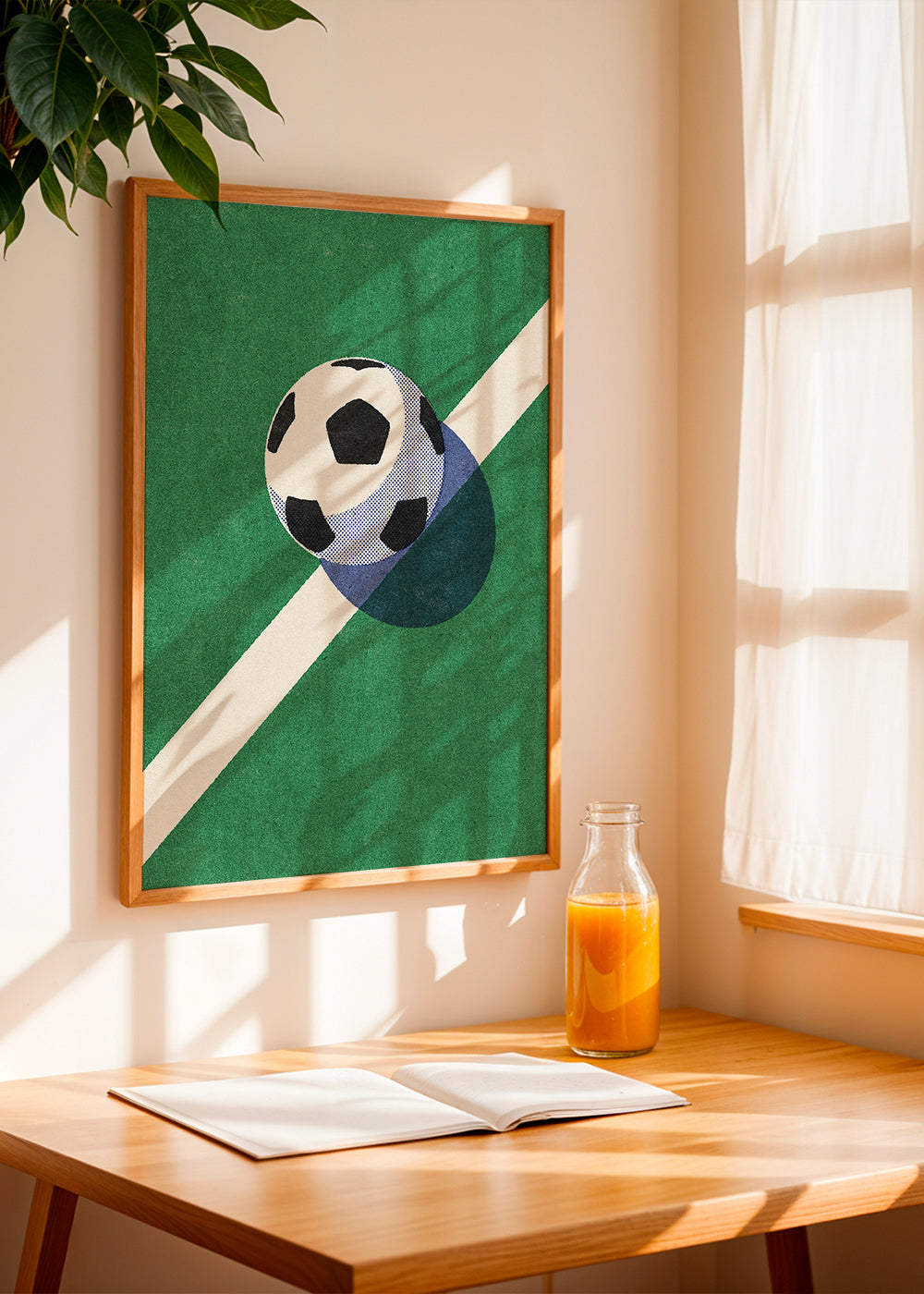 Sportkonst: fotboll på linjen