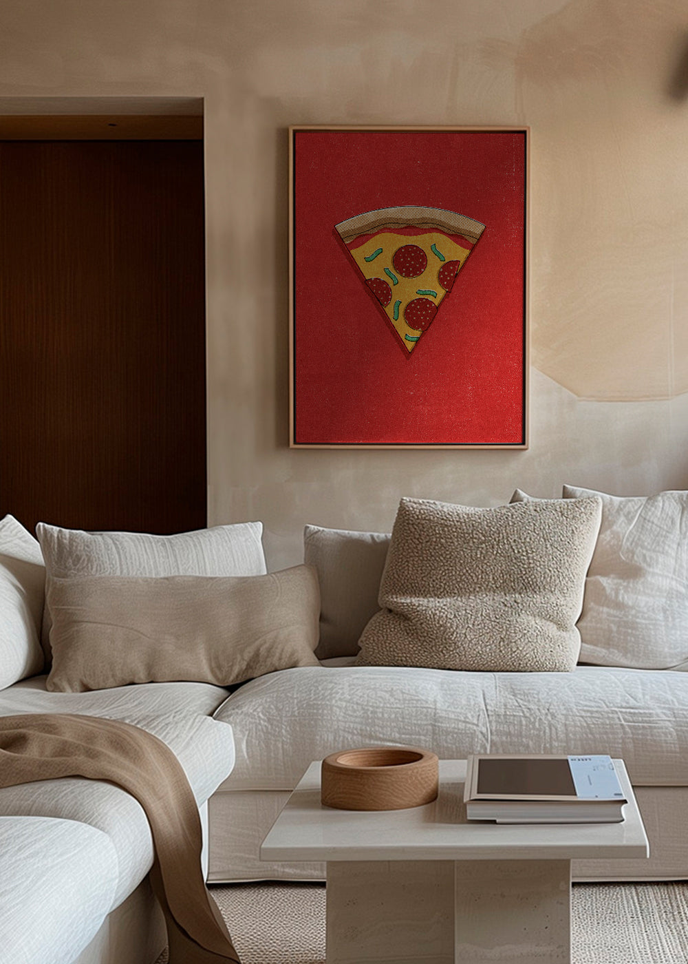 Kökskonst: illustrerad pizzaslice