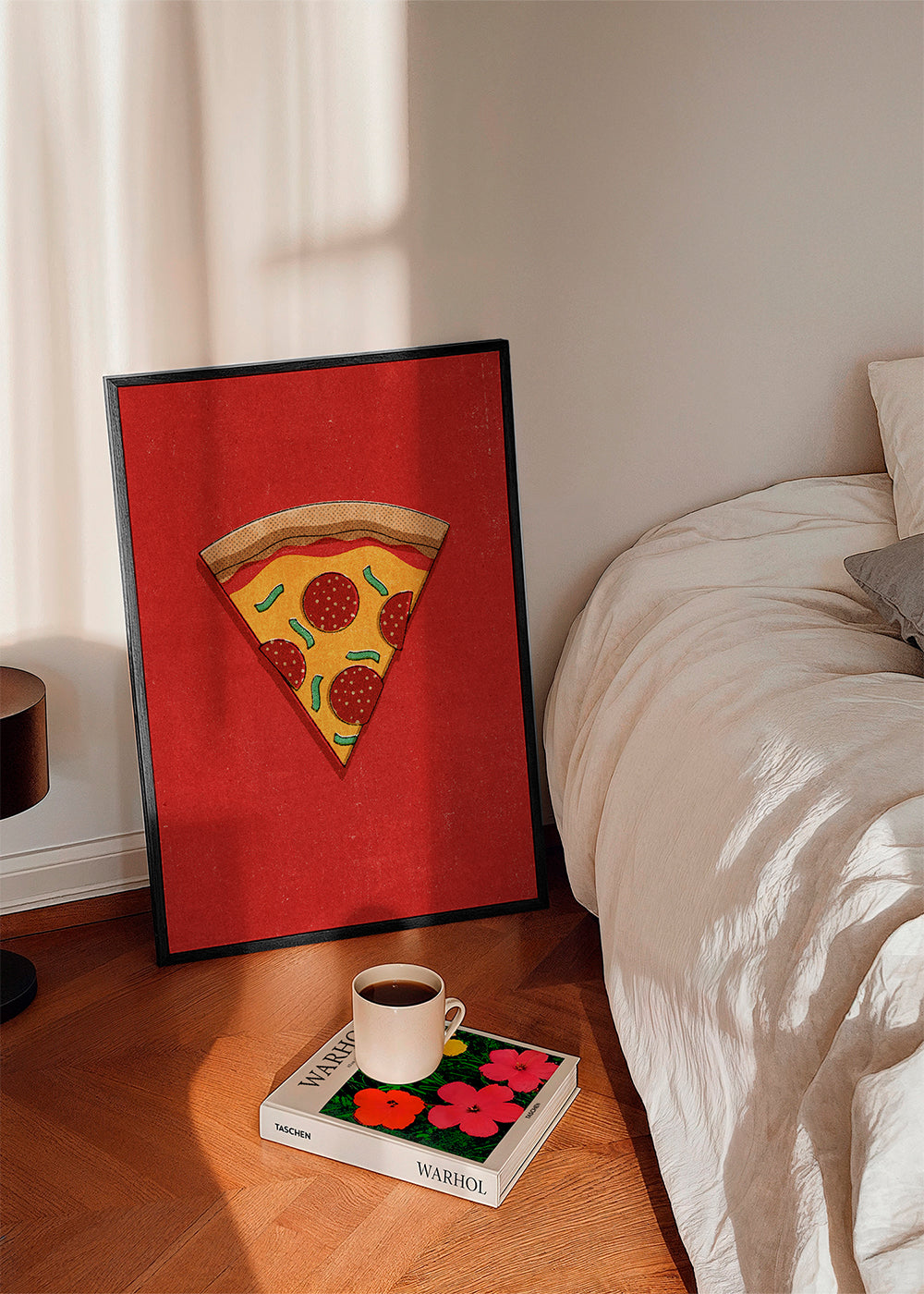 Kökskonst: illustrerad pizzaslice