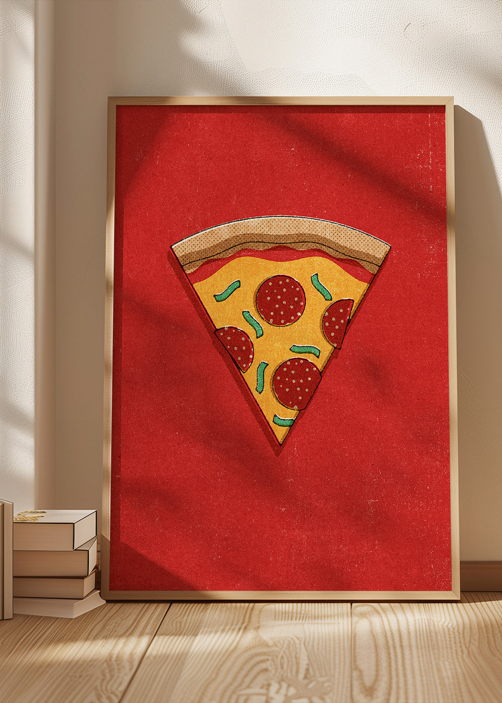 Kökskonst: illustrerad pizzaslice