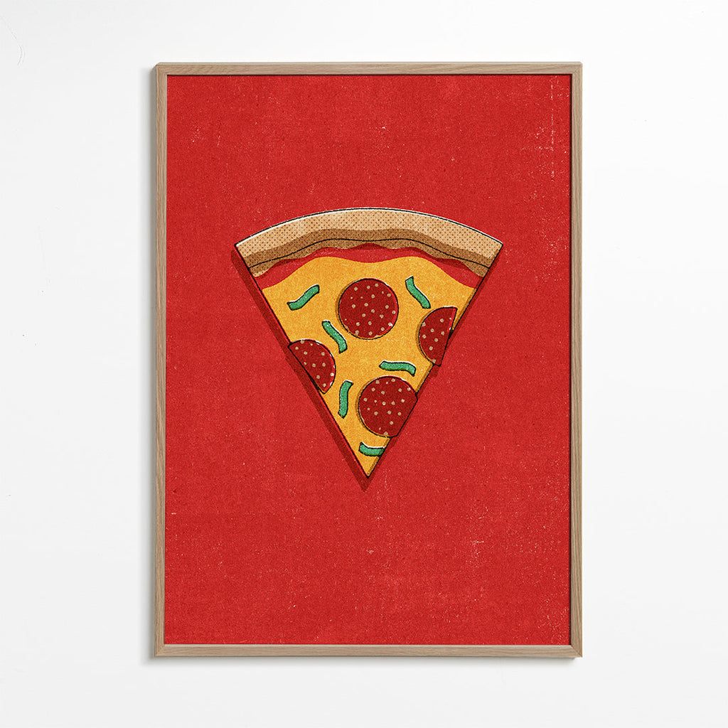 Kökskonst: illustrerad pizzaslice