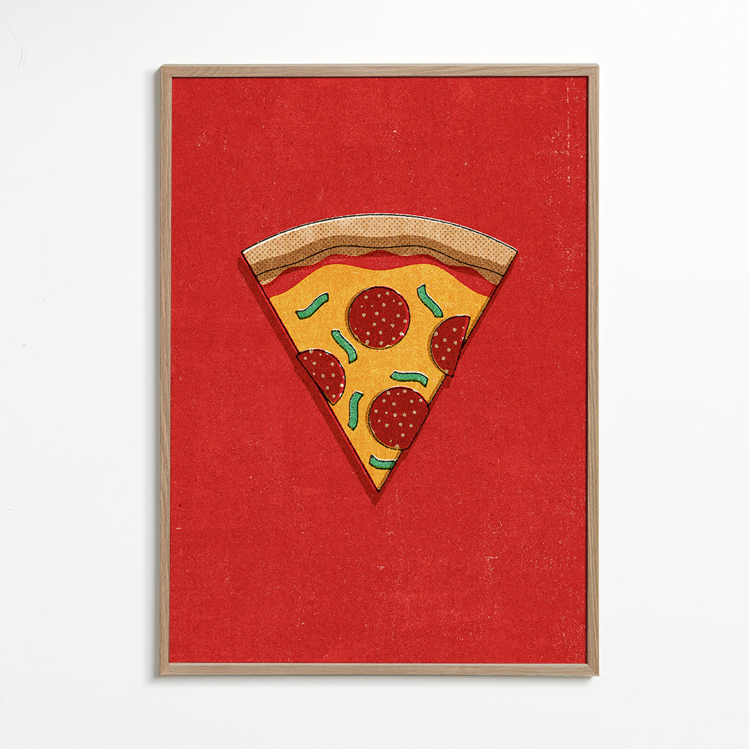 Kökskonst: illustrerad pizzaslice