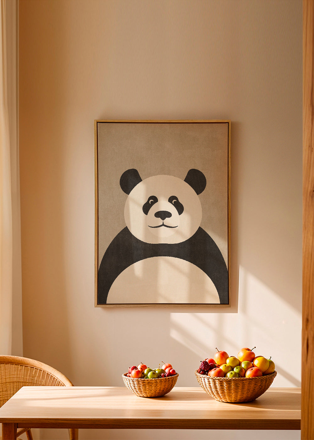 Pandaillustration för barnrum