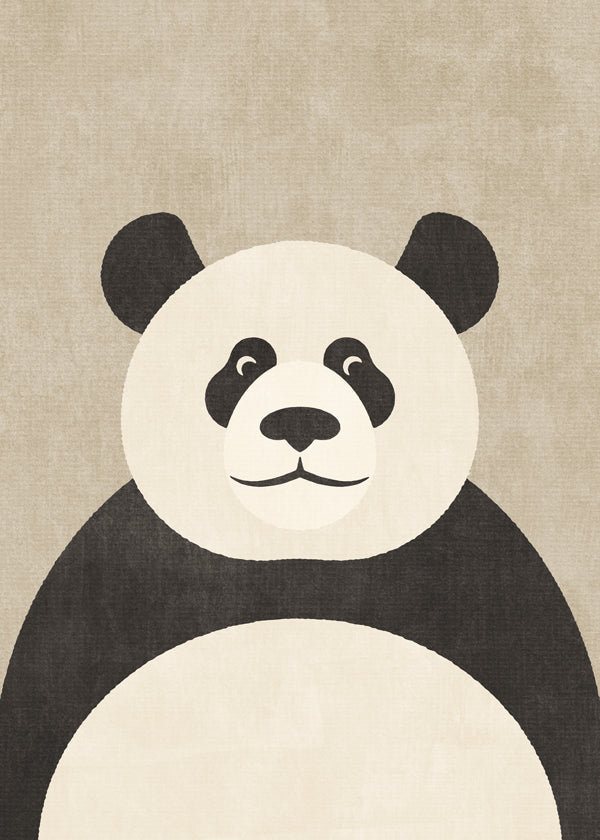 Pandaillustration för barnrum