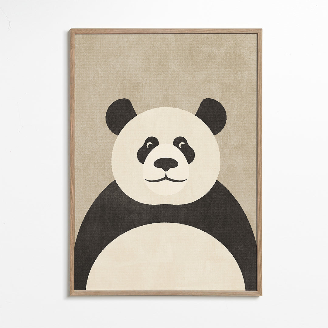 Pandaillustration för barnrum