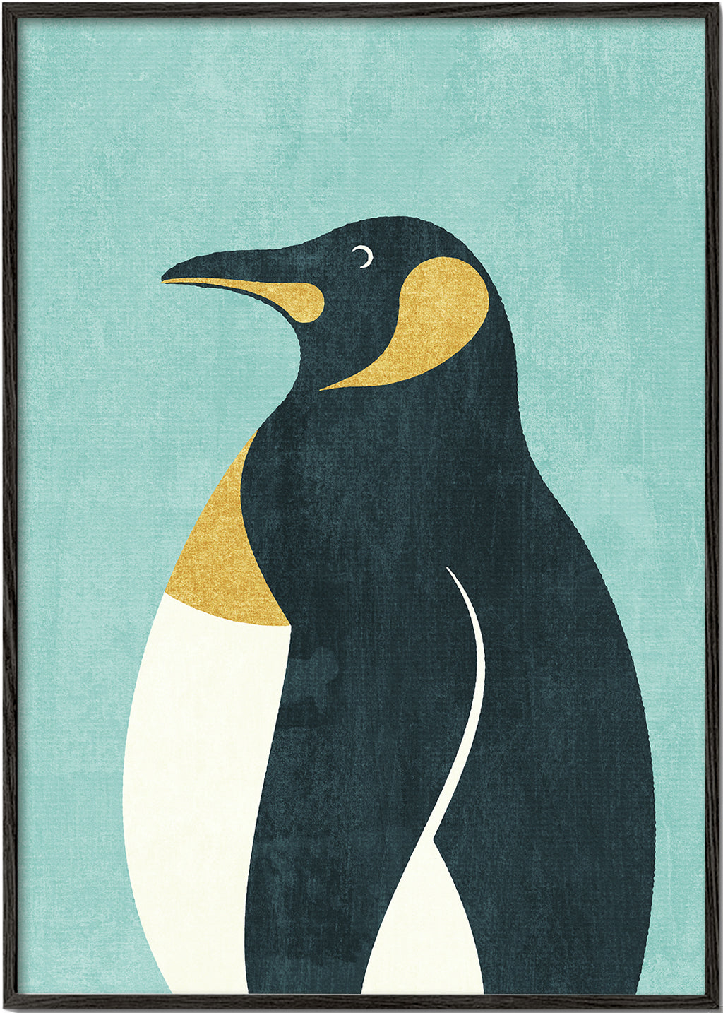 Pingvinillustration på blå bakgrund