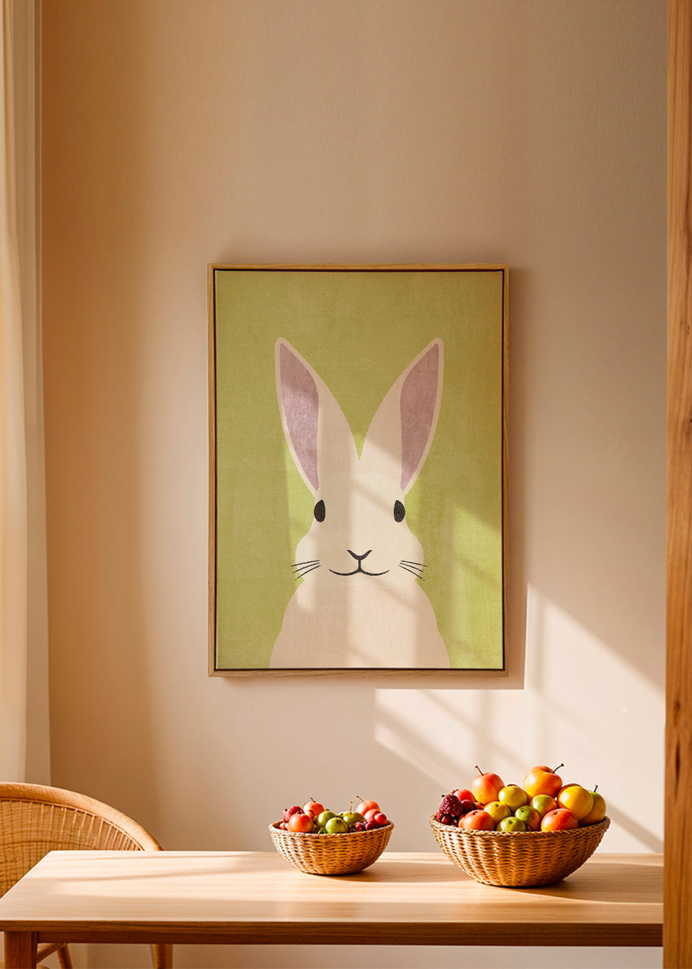 Kaninillustration i mjuka pasteller