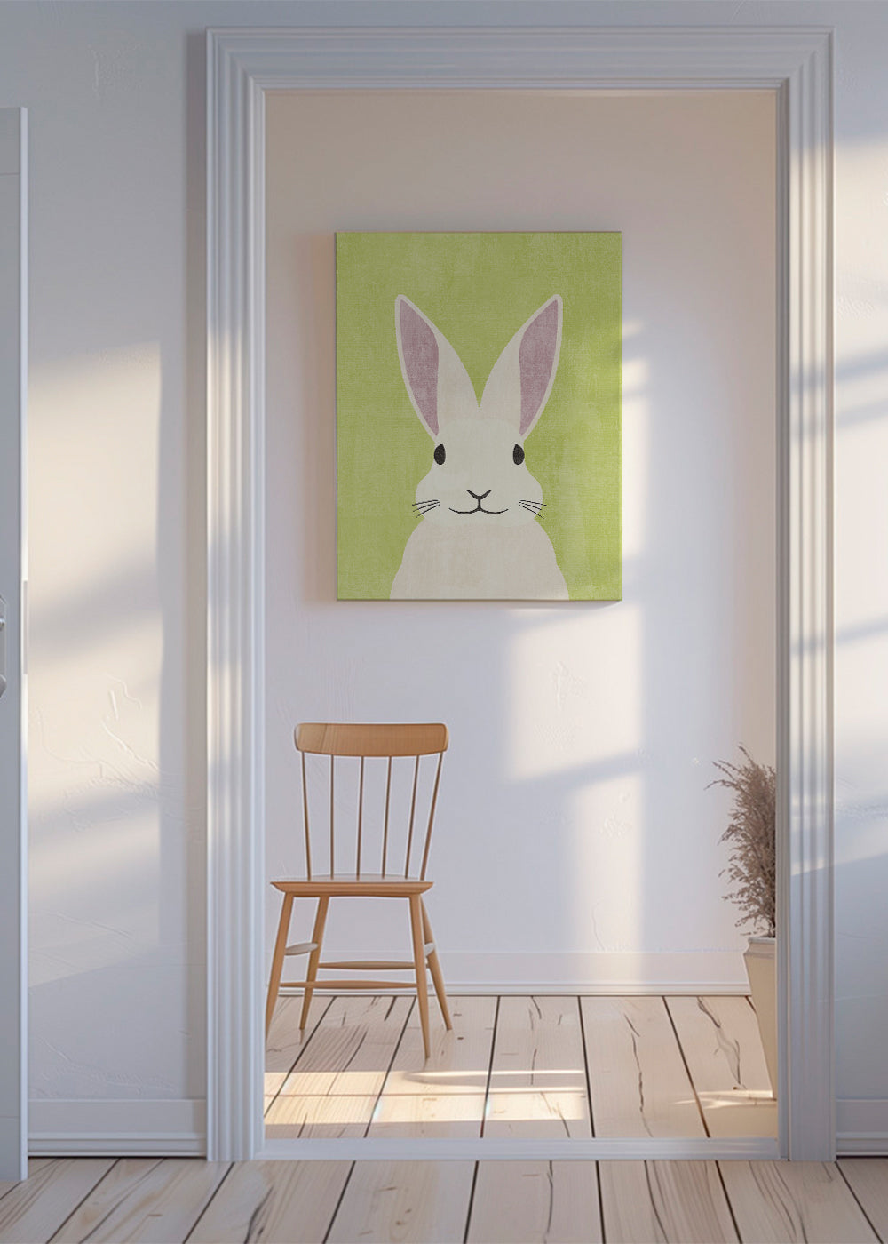 Kaninillustration i mjuka pasteller