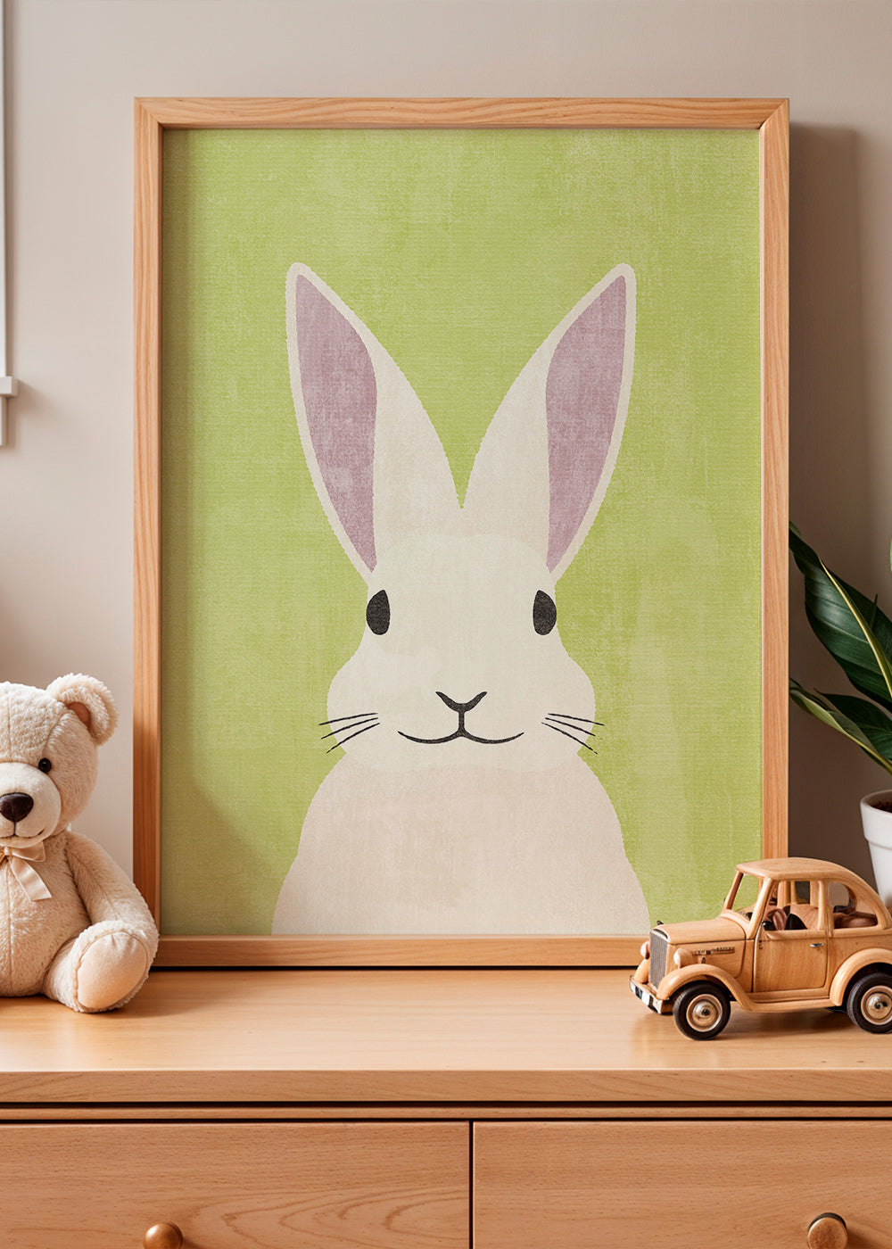 Kaninillustration i mjuka pasteller