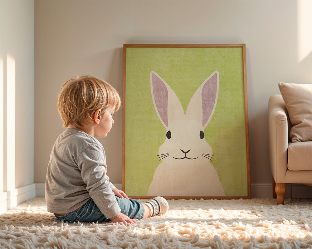 Kaninillustration i mjuka pasteller
