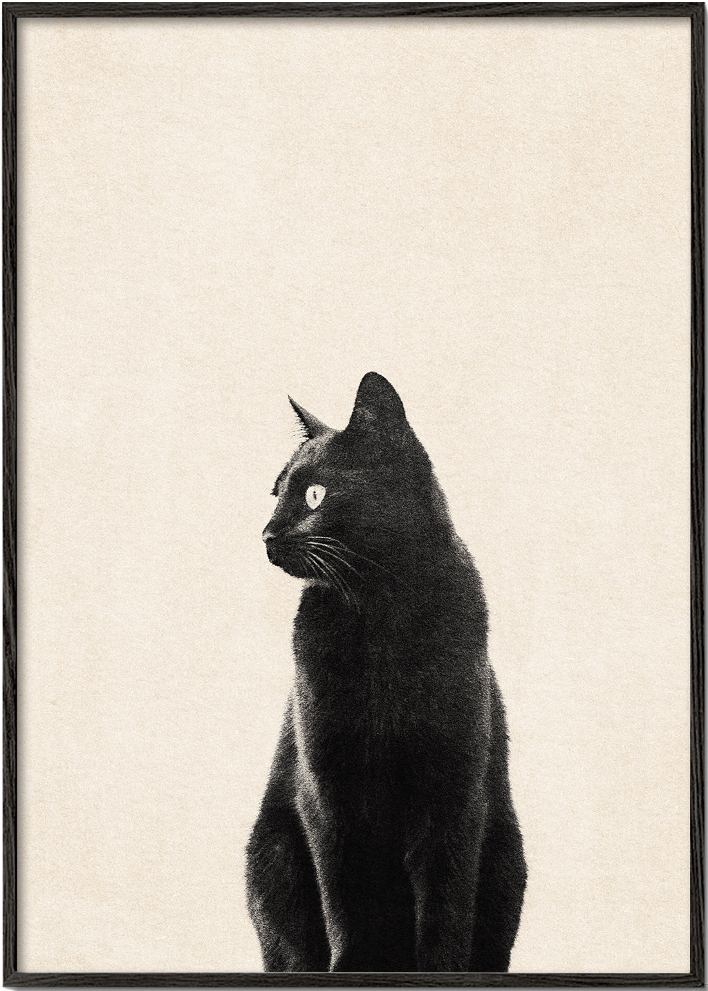 Tavla svart katt i profil