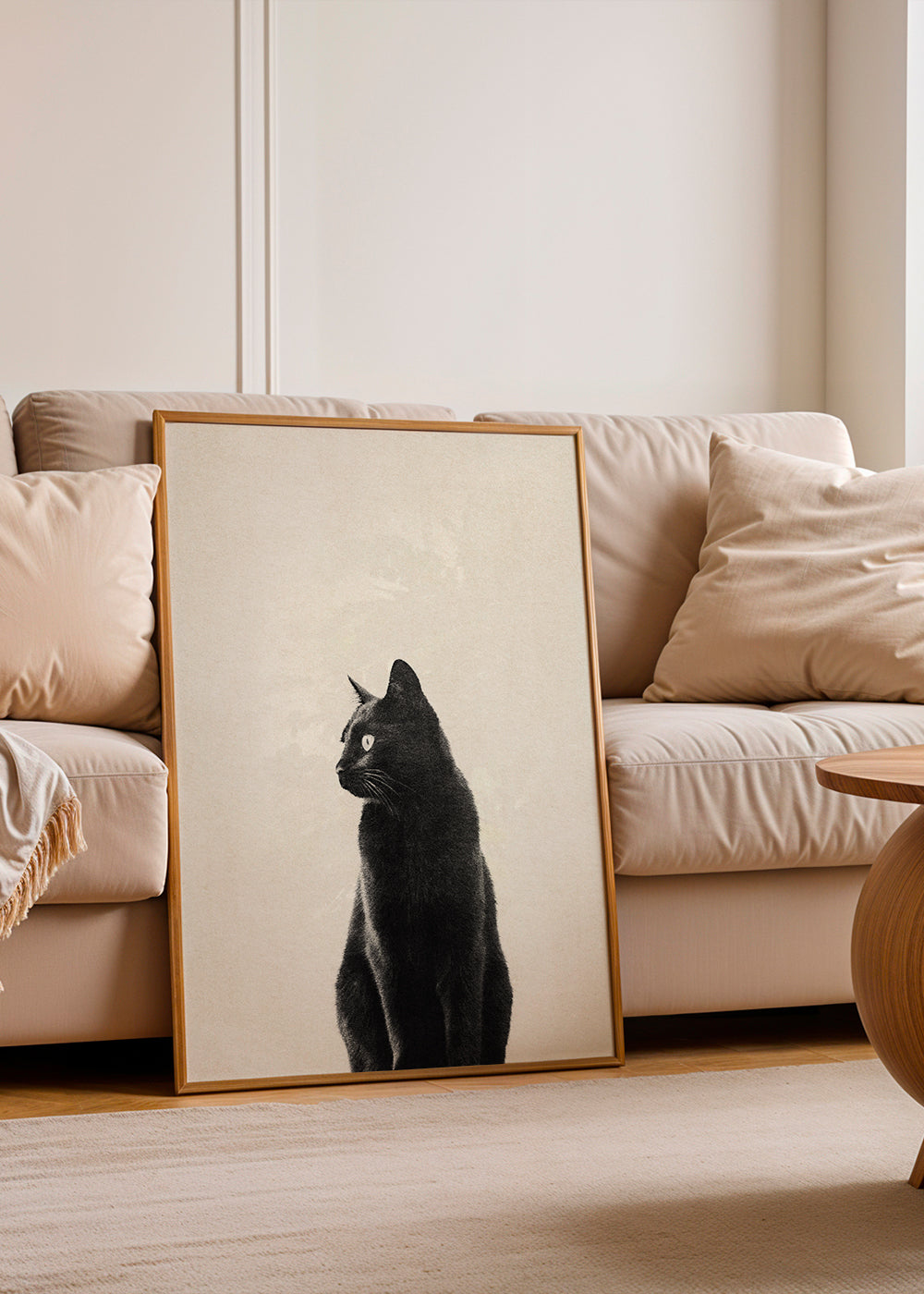 Tavla svart katt i profil