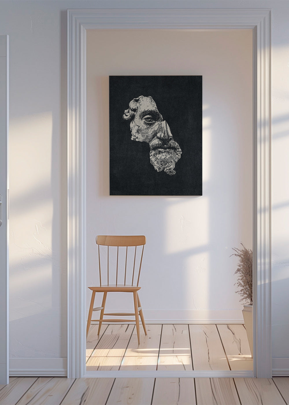 Illustration klassiskt ansikte i bläck