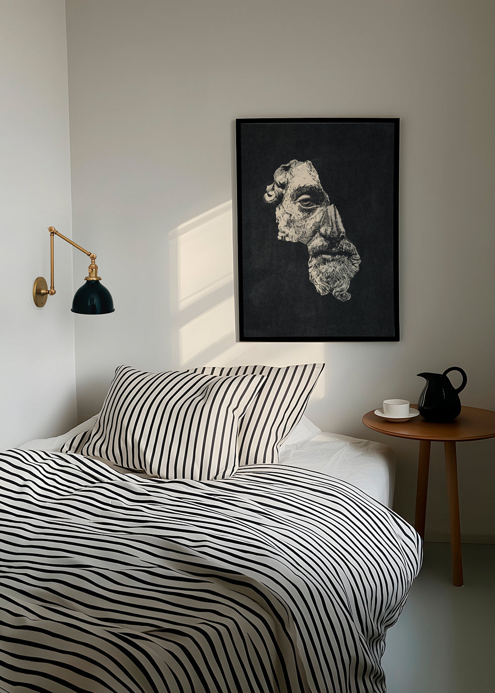 Illustration klassiskt ansikte i bläck