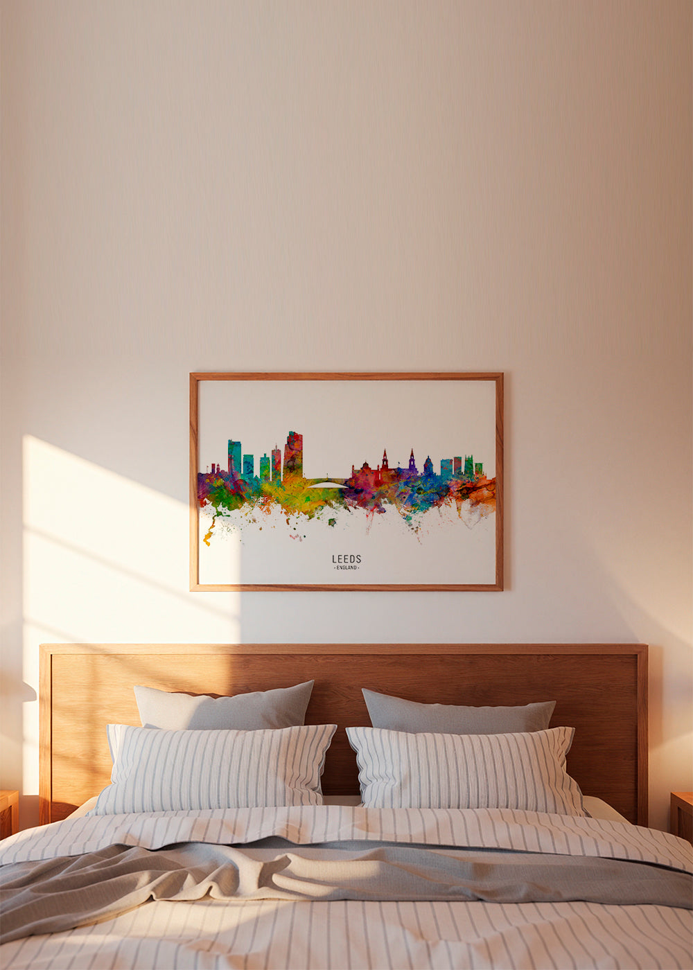 Reseaffisch Leeds skyline akvarell