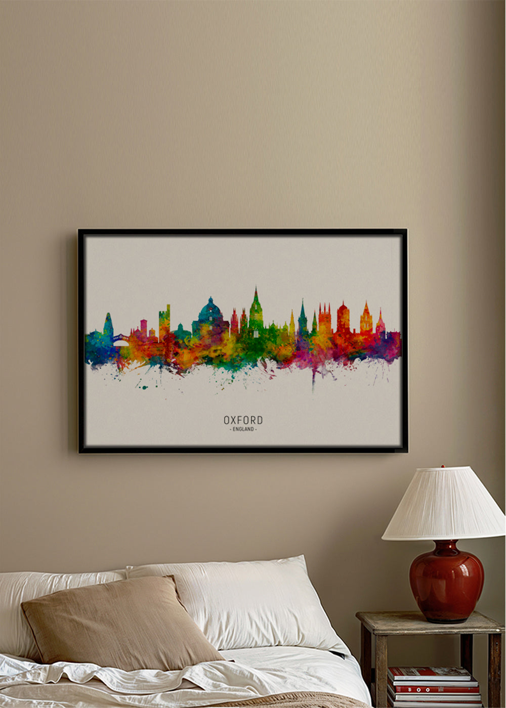 Reseposter Oxford skyline färgstark