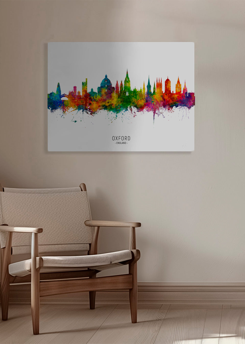 Reseposter Oxford skyline färgstark