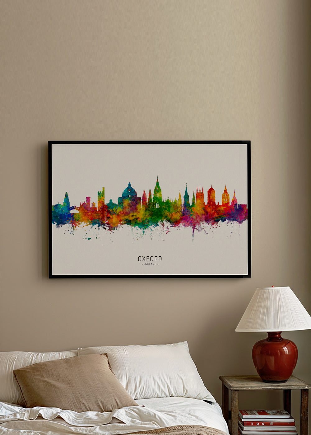 Reseposter Oxford skyline färgstark