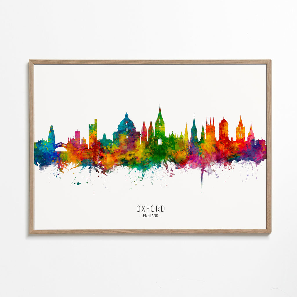 Reseposter Oxford skyline färgstark